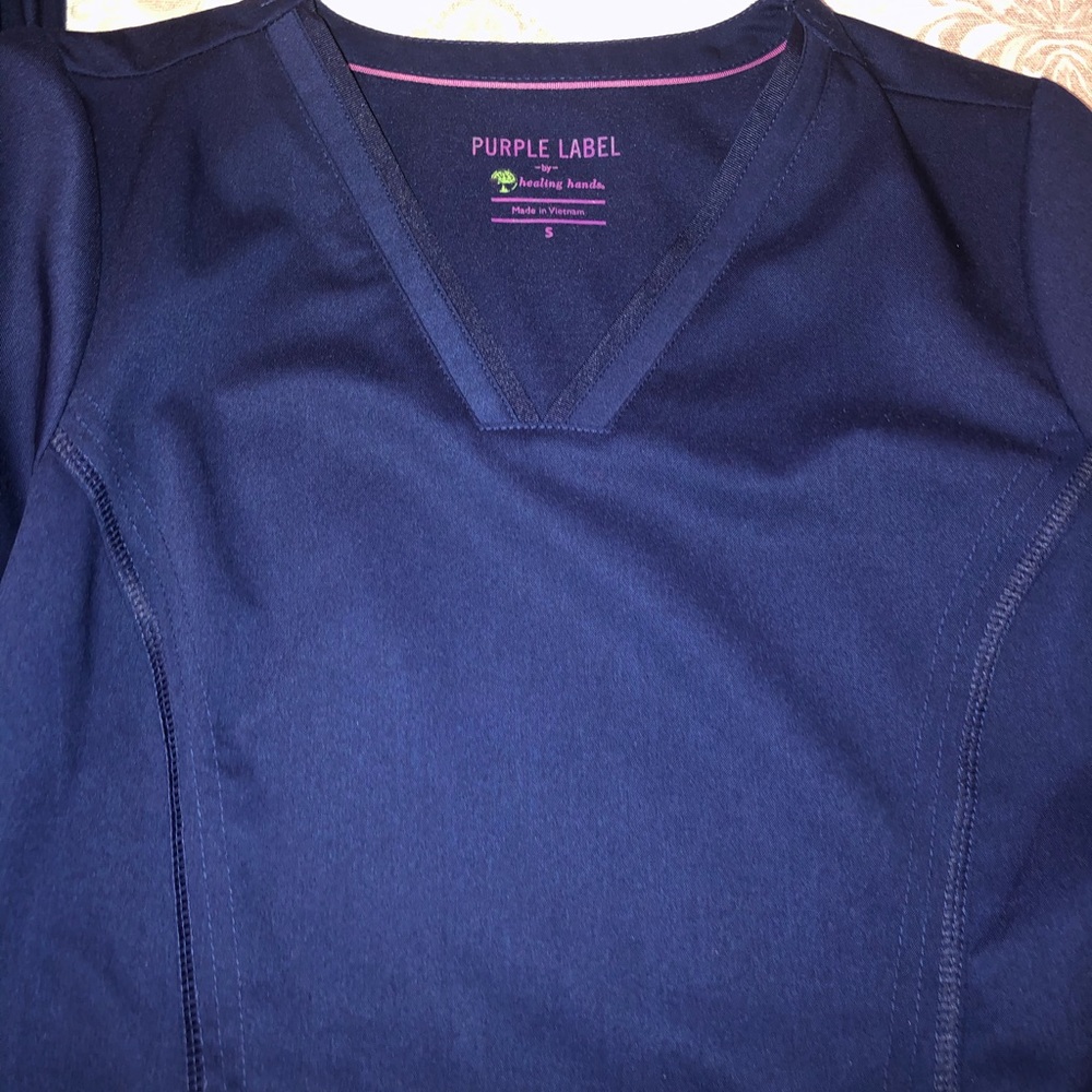 Navy Blue healing hands scrub set